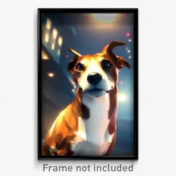 Pixel Art Poster - Advanced Dog (8 Bit Psychedelic Trippy Video Game Print)