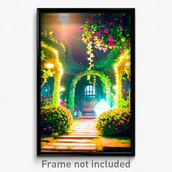 Pixel Art Poster - Strange Garden (8 Bit Psychedelic Trippy Video Game Print)