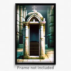 Pixel Art Poster - Modest Tomb (8 Bit Psychedelic Trippy Weird Video Game Print)