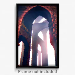 Pixel Art Poster - Monstrous Arch (8 Bit Psychedelic Trippy Video Game Print)