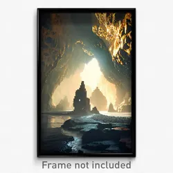 Pixel Art Poster - Captivating Cave (8 Bit Psychedelic Trippy Video Game Print)