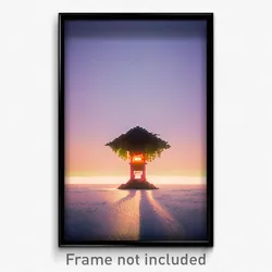Pixel Art Poster - Humble Hideaway (8 Bit Psychedelic Trippy Video Game Print)