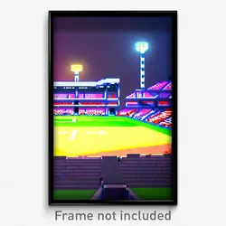 Pixel Art Poster - Basic Stadium (8 Bit Psychedelic Trippy Video Game Print)