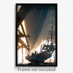 Pixel Art Poster - Steel Shipwreck (8 Bit Psychedelic Trippy Video Game Print)