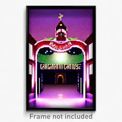 Pixel Art Poster - Gargantuan Cathouse (8 Bit Psychedelic Video Game Print)