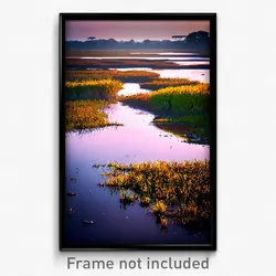 Pixel Art Poster - Empty Wetland (8 Bit Psychedelic Trippy Video Game Print)