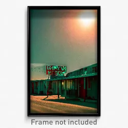 Pixel Art Poster - Grimy Motel (8 Bit Psychedelic Trippy Weird Video Game Print)