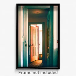 Pixel Art Poster - Homely Door (8 Bit Psychedelic Trippy Weird Video Game Print)