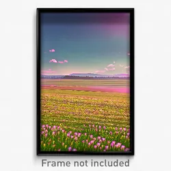 Pixel Art Poster - Faraway Fields (8 Bit Psychedelic Trippy Video Game Print)