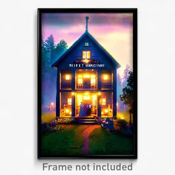 Pixel Art Poster - Nifty Homestead (8 Bit Psychedelic Trippy Video Game Print)
