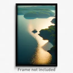 Pixel Art Poster - Calm Island (8 Bit Psychedelic Trippy Weird Video Game Print)