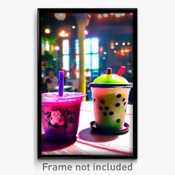 Pixel Art Poster - Lost Boba Tea (8 Bit Psychedelic Trippy Video Game Print)