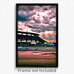 Pixel Art Poster - Cloudy Racetrack (8 Bit Psychedelic Trippy Video Game Print)