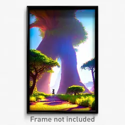 Pixel Art Poster - Showy Savannah (8 Bit Psychedelic Trippy Video Game Print)