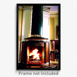Pixel Art Poster - Prestigious Fireplace (8 Bit Psychedelic Video Game Print)