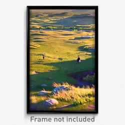 Pixel Art Poster - Small Grassland (8 Bit Psychedelic Trippy Video Game Print)
