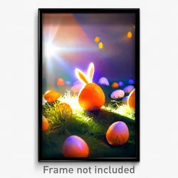 Pixel Art Poster - Orange Easter (8 Bit Psychedelic Trippy Video Game Print)