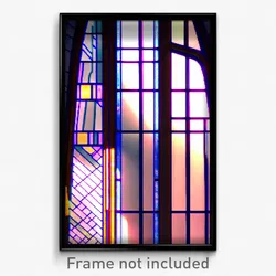 Pixel Art Poster - Clear Stained Glass (8 Bit Psychedelic Video Game Print)