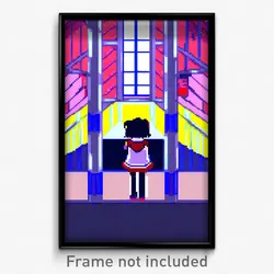 Pixel Art Poster - Anime Like Shelter (8 Bit Psychedelic Video Game Print)