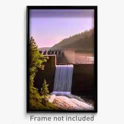 Pixel Art Poster - Simple Dam (8 Bit Psychedelic Trippy Weird Video Game Print)