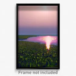 Pixel Art Poster - Jaw Dropping Flood Plain (8 Bit Psychedelic Video Game Print)