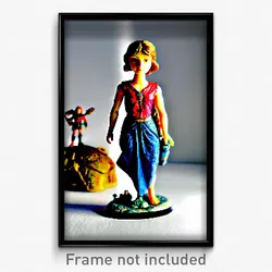 Pixel Art Poster - Miniature Statue (8 Bit Psychedelic Trippy Video Game Print)