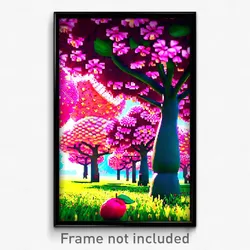 Pixel Art Poster - Fruity Grove (8 Bit Psychedelic Trippy Video Game Print)