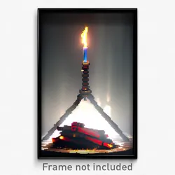Pixel Art Poster - Accurate Hearth (8 Bit Psychedelic Trippy Video Game Print)