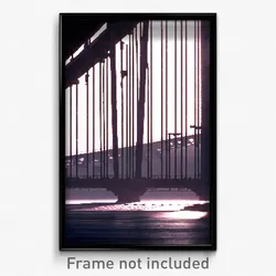 Pixel Art Poster - Shadowy Bridge (8 Bit Psychedelic Trippy Video Game Print)