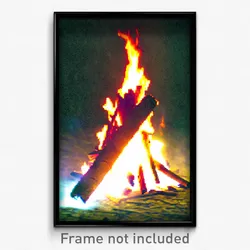 Pixel Art Poster - Acidic Bonfire (8 Bit Psychedelic Trippy Video Game Print)