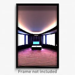Pixel Art Poster - Wavy Entertainment Room (8 Bit Psychedelic Video Game Print)