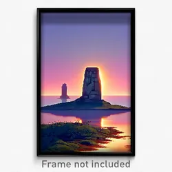 Pixel Art Poster - Distant Menhir (8 Bit Psychedelic Trippy Video Game Print)