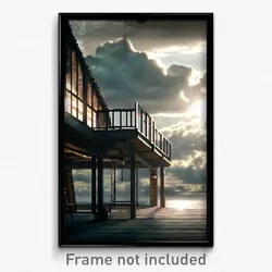 Pixel Art Poster - Cloudy Loft (8 Bit Psychedelic Trippy Weird Video Game Print)