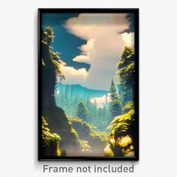 Pixel Art Poster - Pretty Cloud Forest (8 Bit Psychedelic Video Game Print)