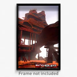 Pixel Art Poster - Rusty Badland (8 Bit Psychedelic Trippy Video Game Print)