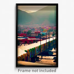 Pixel Art Poster - Pure Mexican City (8 Bit Psychedelic Trippy Video Game Print)