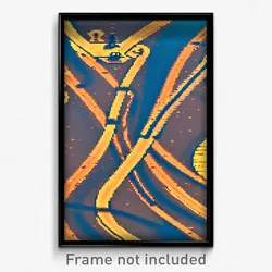 Pixel Art Poster - Swirly Crossroad (8 Bit Psychedelic Trippy Video Game Print)