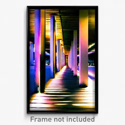 Pixel Art Poster - Peaceful Barbican (8 Bit Psychedelic Trippy Video Game Print)
