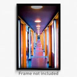 Pixel Art Poster - International Corridor (8 Bit Psychedelic Video Game Print)