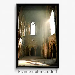 Pixel Art Poster - Deserted Priory (8 Bit Psychedelic Trippy Video Game Print)