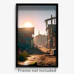 Pixel Art Poster - Dirty Settlement (8 Bit Psychedelic Trippy Video Game Print)