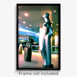Pixel Art Poster - Modern Statue (8 Bit Psychedelic Trippy Video Game Print)