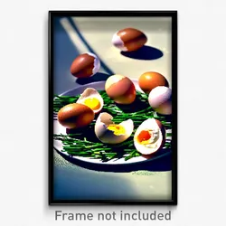 Pixel Art Poster - Pure Eggs (8 Bit Psychedelic Trippy Weird Video Game Print)