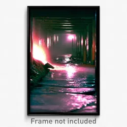 Pixel Art Poster - Dim Sewer (8 Bit Psychedelic Trippy Weird Video Game Print)