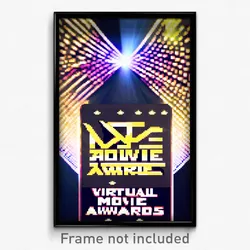 Pixel Art Poster - Virtual Movie Awards (8 Bit Psychedelic Video Game Print)