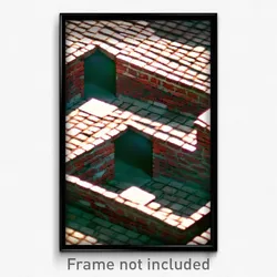 Pixel Art Poster - Complex Brickyard (8 Bit Psychedelic Trippy Video Game Print)