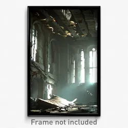 Pixel Art Poster - Damaged Keep (8 Bit Psychedelic Trippy Video Game Print)