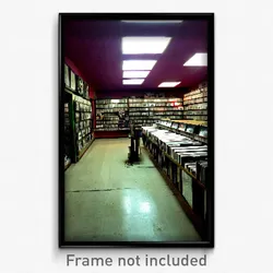 Pixel Art Poster - Grimy Record Store (8 Bit Psychedelic Video Game Print)
