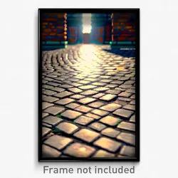 Pixel Art Poster - Realistic Brickyard (8 Bit Psychedelic Video Game Print)