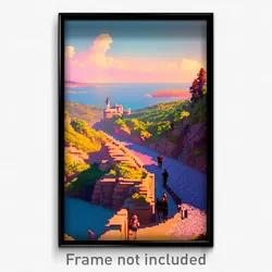 Pixel Art Poster - Bold Province (8 Bit Psychedelic Trippy Video Game Print)